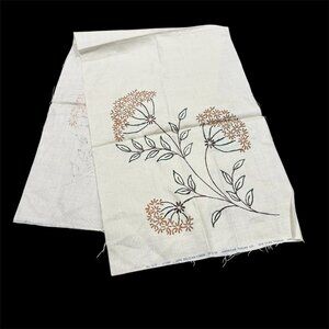 Vintage Dresser Scarf Belgian Linen See Pics Floral Print Primitive Decor Accent